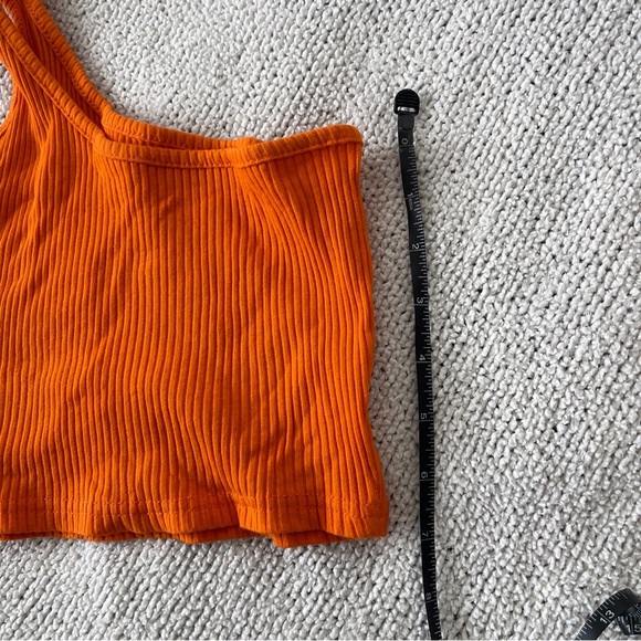 Orange One-Shoulder Ribbed Top XS - Picture 4 of 5
